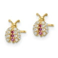 thumbnail image 2 of 14k Madi K Clear & Red CZ Lady Bug Post Earrings, 2 of 3