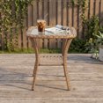 thumbnail image 2 of Giantfurnni Wicker Side Table, Square End Table with Temepred Glass Top & Storage, 2 of 8
