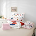 thumbnail image 6 of Homewish Colorful Butterfly 7-Piece Bedding Comforter Set,Colorful Floral King Bedding Sets,Orange Polka Dots Bed Sheets For Girls,Microfiber Bedroom Decor Reversible, 6 of 8