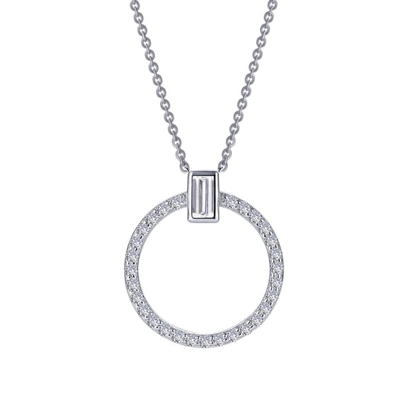 Lafonn Classic Sterling Silver Platinum Plated Necklaces (0.39 Cttw)