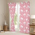 thumbnail image 3 of Manfei Pink White Bows Print Black Out Curtains for Girls, Cute Ribbon Bows Curtains Pack of 2 (42x63 Each), 3 of 6