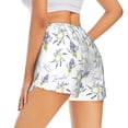 thumbnail image 3 of Disketp Lavender Flowers Print Women's Shorts Workout Shorts for Athletic Gym Running Shorts with Phone Pockets XX-Large, 3 of 8