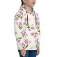 thumbnail image 3 of Fotbe Tulips Flowers Pattern Youth Pullover Hooded Sweatshirt, Boys Hoodie, Kangaroo Pocket Hoodie for Kids Girls -Medium, 3 of 6