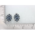 thumbnail image 4 of Faship Gorgeous Dark Blue CZ Crystal Floral  Pierced Clip Earrings, 4 of 4