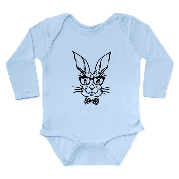 CafePress - Cute Hipster Easter Bunny Body Suit - Long Sleeve Cotton Baby Bodysuit