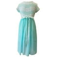 thumbnail image 2 of Little Girl Cap Sleeve Lace Chiffon Easter Graduation Wedding Flower Girl Dress Mint 4 JKS 2143 BNY Corner, 2 of 3