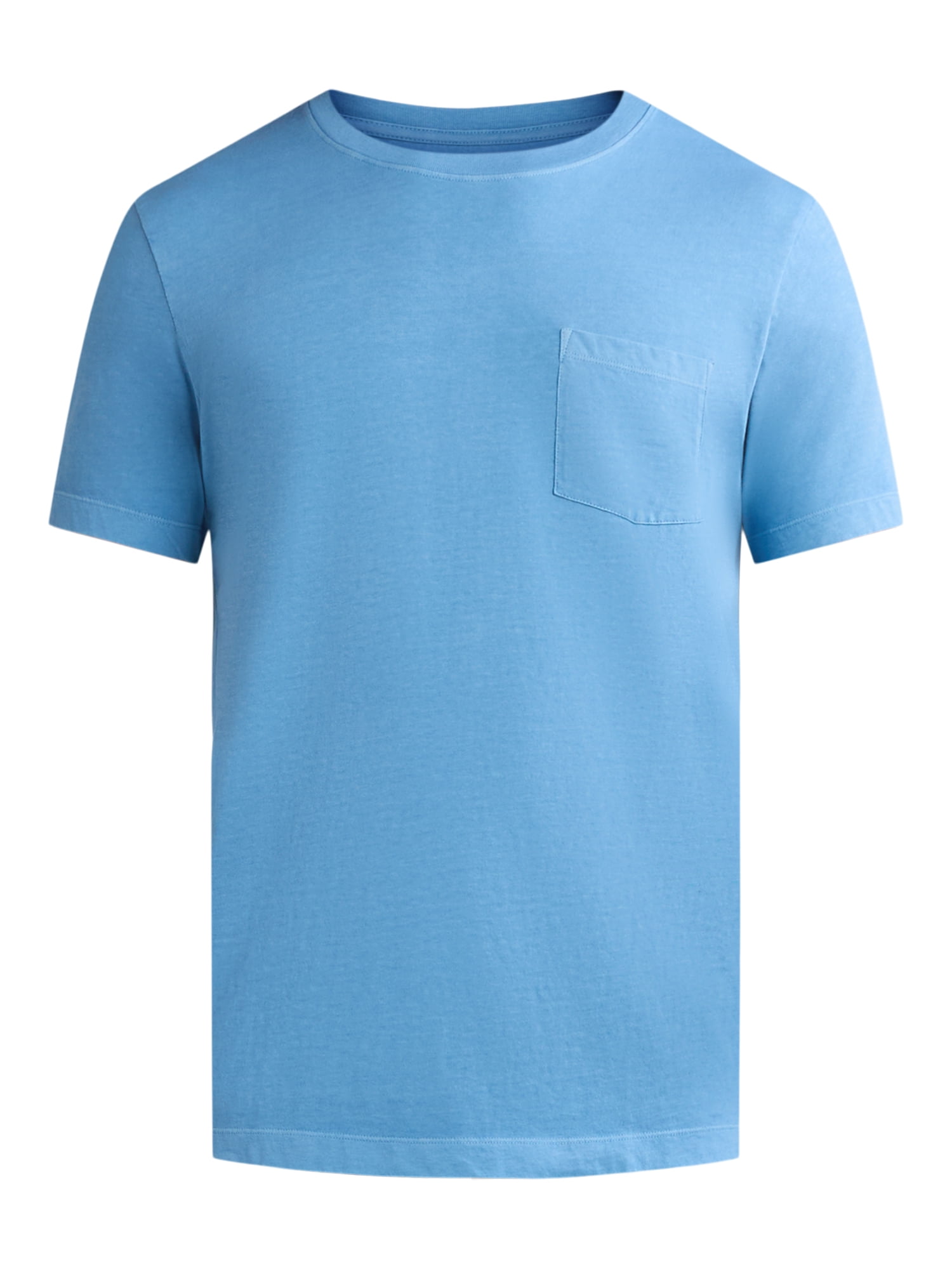 George Men's Garment Wash Crewneck Pocket Tee with Short Sleeves, Size XS-3XL