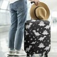 thumbnail image 2 of Black Dinosaurs Leaves Stars Pattern Luggage Cover Fashion Suitcase Cover Baggage Covers Fit 25-28 Inch Luggage (Go Travel), 2 of 5
