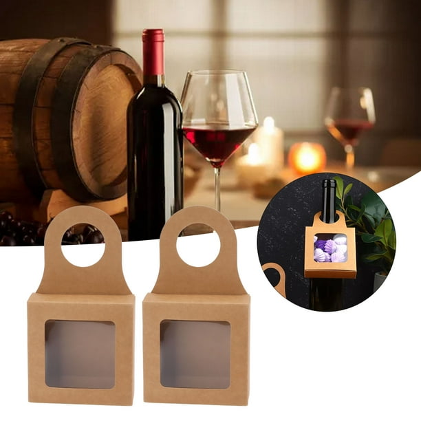 CAJA DE BOTELLA DE VINO DE KRAFT, Cajas de Regalo de Vino de Kraft establece Establecidos de 25 piezas de 25 piezas SEGURAS PARA LA Fiesta