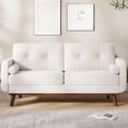 thumbnail image 5 of EastVita Loveseat Sofa Mid Century Modern Couch Comfy Love for Bedroom Office Small Space Beige, 5 of 7