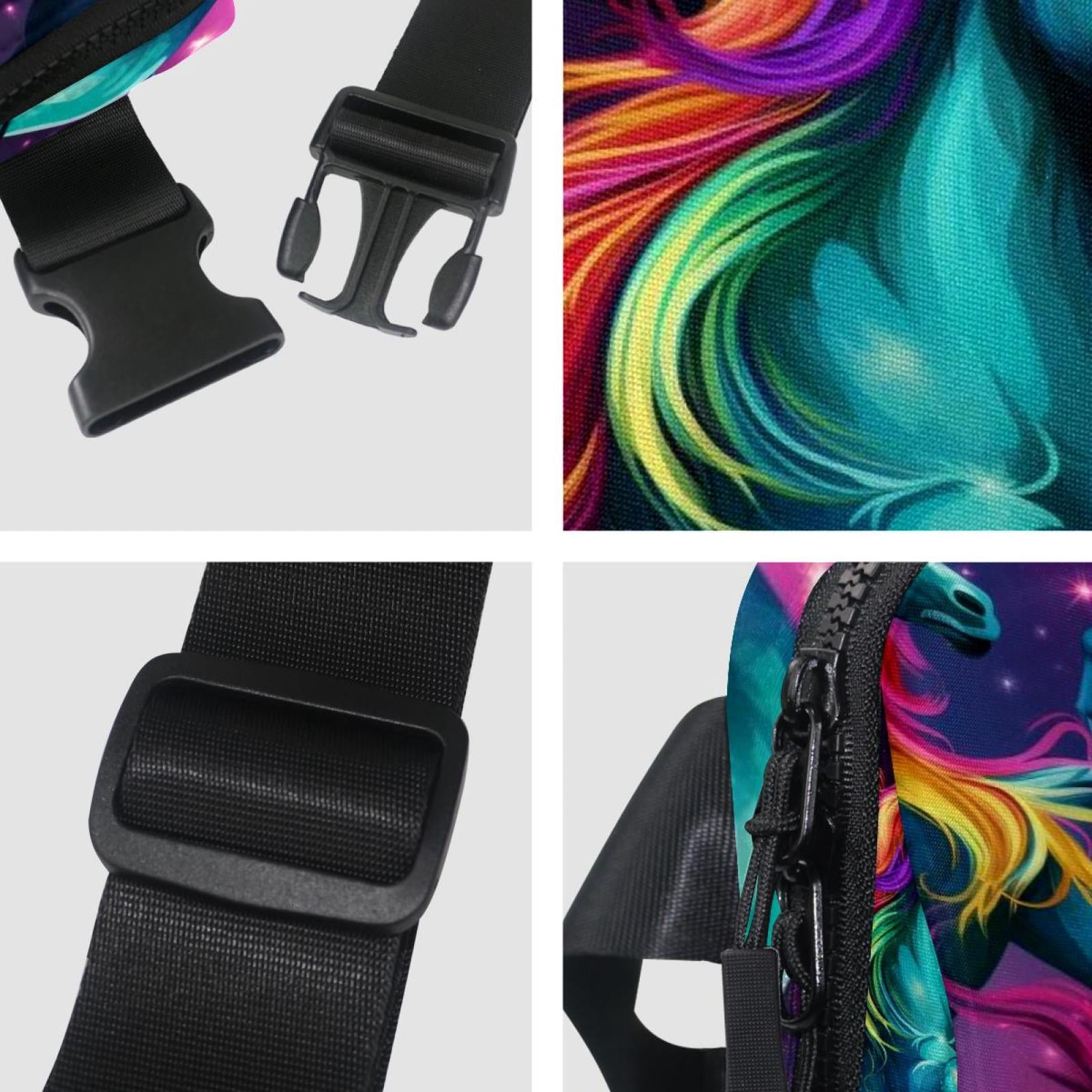 Rainbow Unicorns Lightweight Adjustable Waist Bag with Extension Strap for Men and Women - Fanny Pack Money Belt