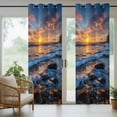 thumbnail image 5 of Outdoor Curtains for Patio Waterproof, Beach Reef Outdoor Privacy Panels Grommet, Beach Sunset Ocean Waves Natural Scenery Blackout Outside Curtains for Porch/Cabana/Pergola/Gazebo 54"x84", 1 Panel, 5 of 8
