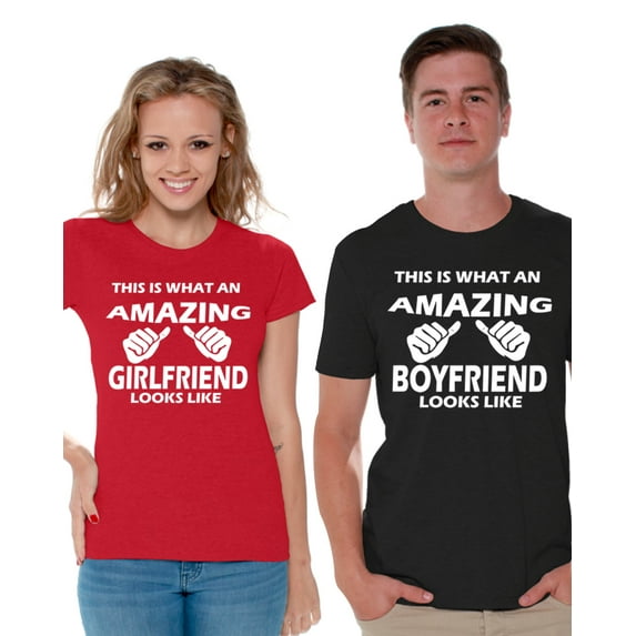 Awkward Styles Couples Shirts This Is What An Amazing Girlfriend / Boyfriend Looks Like Couples Matching Shirts Boyfriend Girlfriend T Shirts for Couples Happy Valentines Day Cute Couple Shirts