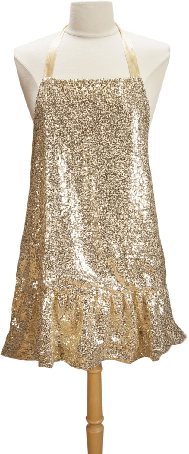 WOMEN'S SEQUIN APRON GOLD
