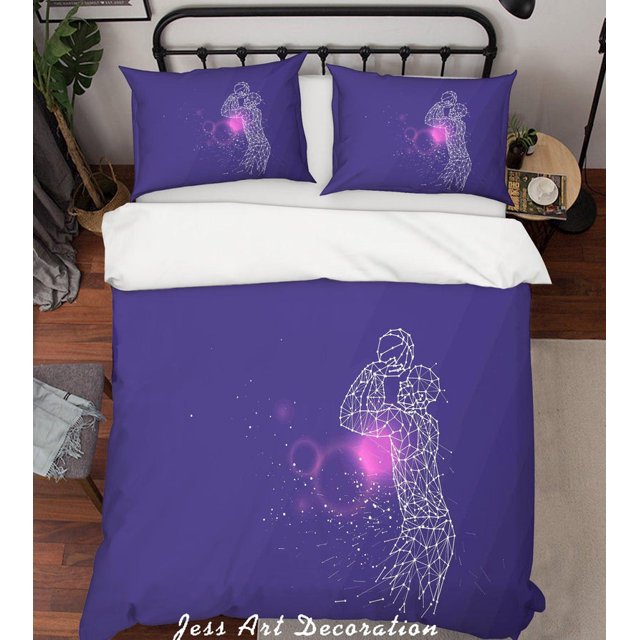 3D Purple Basketball Player Dunk Quilt Cover Set Bedding Set Pillowcases 08