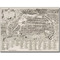 Trademark Art 'Map of Naples, 1600' Canvas Art