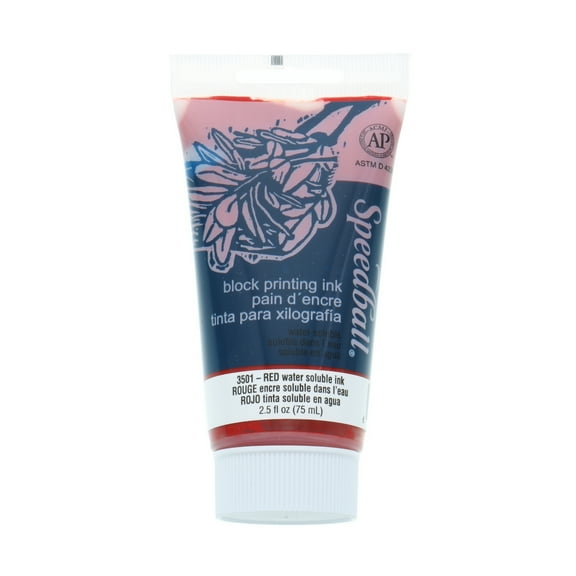Speedball Block Printing Ink, Water-Based, 2.5 oz., Red