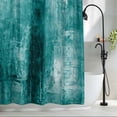 thumbnail image 2 of Teal Waterproof Shower Curtain, Large 72"x78" Washable Polyester Fabric Shower Curtains for Bathroom, Retro Oil Painting Modern Abstract Art Aesthetics Decorative Bathtub Curtain Sets with Hooks, 2 of 9