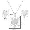 thumbnail image 2 of Collier Pendentif Aigle Albanais Boucles d'Oreilles Style Ethnique, 2 of 3