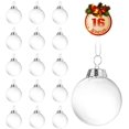 thumbnail image 1 of Transparent Christmas Balls, 16pcs Clear Plastic Ball Refillable, Christmas Tree Balls, Christmas Decoration, for Christmas Tree and Party Decoration (16PCS), 1 of 6