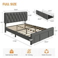 thumbnail image 3 of Gaderth Full Size Bed Frame,Upholstered Platform Bed Frame Full With Storage Drawers,Mattress Foundation With Wooden Slats Support,No Box Spring Needed, 3 of 7