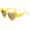 Yellow, variant on Heart Shaped Sunglasses: Thick Frame Fashion Sunglasses for Sun Blocking, PC Frame, Stylish Heart-Shaped Design