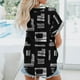 thumbnail image 5 of Fiudx Liquidación de Ofertas Flash Blusa Casual de Solapa para Mujer con Estampado de Manga Corta y Botones, 5 of 7