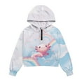 thumbnail image 5 of Xixirimido Axolotl Rainbow Blue Pattern Kids Hoodies for Girls Half Zip Hoodie Sweatshirt 3D Graphic Long Sleeve Pullover Crop Tops with Pocket for Fall Winter Size 13-14, 5 of 7