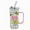 Pink, variant on FastXmas 400ml Square Glass Cups with Lids and Straws, Cold Drinking Glass Tumbler with Handle Bow Knot Transparent Glass Cup for Water,Juice,Iced Coffee,Milk,Tea,for Office Home