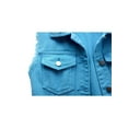 thumbnail image 6 of Luiryar Women's Crop Distressed Ripped Jean Vests Classic Sleeveless Jean Vest Jackets With Flap Pockets, 6 of 9