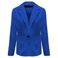 thumbnail image 4 of BODOAO Women's Casual Business Blazer Notched Lapel One Button Open Front Long Sleeve Blazers Office Work Suit Jackets Autumn and Winter Long Sleeved Solid Color Cardigan Small Suit Jacket Blue S, 4 of 5