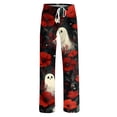 thumbnail image 6 of Zydvens Women's Halloween Pajama Pants - High Waisted Wide Leg Lounge Pants with Pockets - Elastic Drawstring Soft Sleepwear PJ Bottoms - Spooky Skeleton Ghost Pumpkin Printed Lounge Underwear S-3XL, 6 of 7