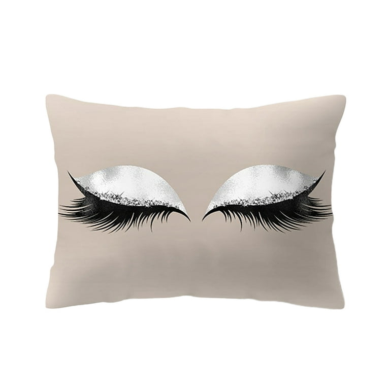 30x50cm Throw Pillow for Case Glitter Makeup Eyeshadow Long Eyelashes Print Deco Walmart