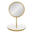 thumbnail image 4 of Kate and Laurel Laranya Modern Decorative Table Mirror, 11 x 15, White and Gold, Glamorous Freestanding Tabletop Mirror with Robust Metal Tray for Makeup and Jewelry Storage and Display, 4 of 10