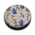 thumbnail image 3 of Easygdp Antique Vintage Teapot Coffee Grinder Wheel Sun Guard, Spare Tire Cover,Universal Trailer Suv Truck Camper Travel,Easy To Install And Remove -15 Inch, 3 of 9