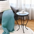 thumbnail image 2 of Costway Mosaïque Table d'Appoint Table d'Appoint Bistro Ronde Balcon Bleu Marine, 2 of 10