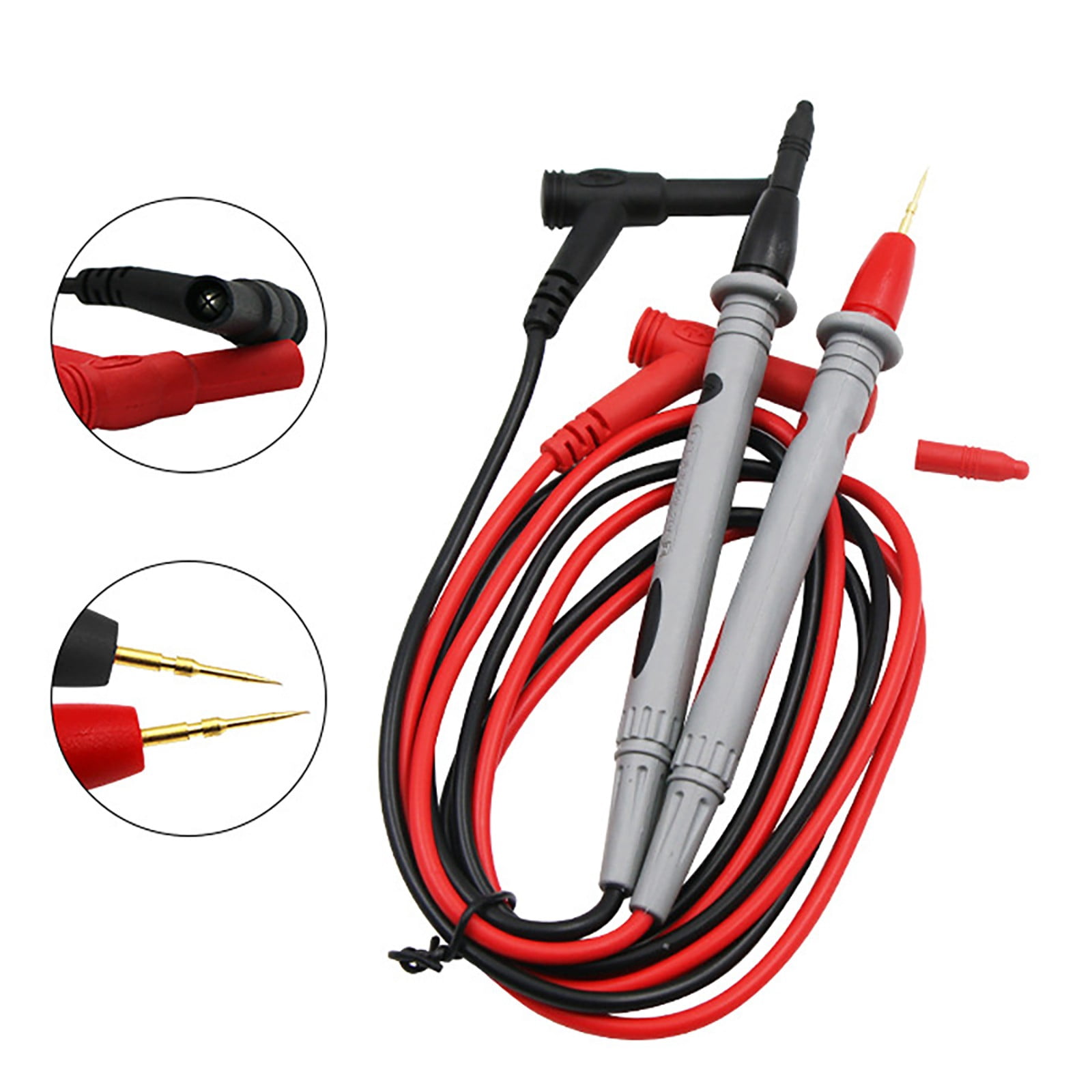 Lot De 2 Câbles De Test Pour Multimètre - Fils Avec Pointes Aiguilles Dorées, Longueur 83 Cm, Tension 1000V, Courant 10A, Pour électriciens Et Bricoleurs - 7