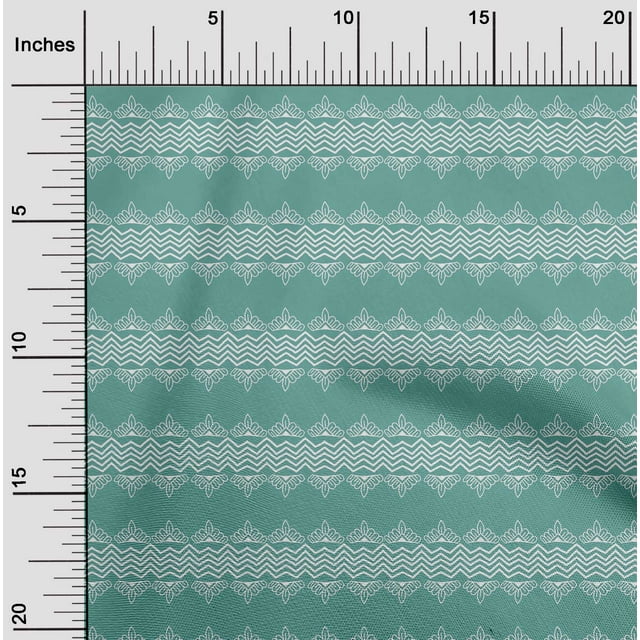 oneOone Viscose Jersey Fabric Floral & Chevron Block Print Fabric By The Yard 60 Inch Wide