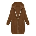 thumbnail image 4 of HXWCHs Plus Size Women's Stylish Winter Hoodie - Thick, Loose Jacket Brown XXXL, 4 of 4