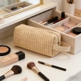 thumbnail image 4 of Neceser de viaje de paja para cosméticos y artículos de aseo | Organizador de maquillaje de gran capacidad para cosméticos y artículos de aseo, 4 of 6