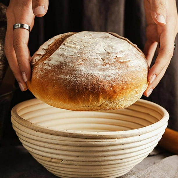 Round Bread Proofing Basket Natural Rattan Starter Jar