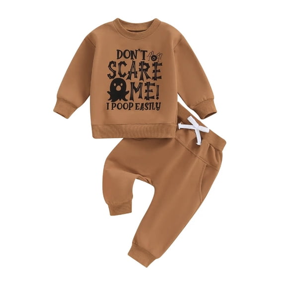 GCETTIC Toddler Baby Boy Halloween Outfit Long Pumpkin Shirt Pant Clothes Set 6M-2T 2-3 Years