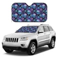 thumbnail image 4 of Bingfone blue daisy Skull flower Car Windshield Sunshade,Sun Foldable Sun Shield Sun Visor for Car - Medium, 4 of 8