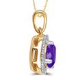 thumbnail image 2 of Amethyst and White Sapphire Birthstone Pendant in Sterling Silver, 2 of 3
