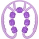thumbnail image 1 of Rodillo de masaje muscular, rodillo de masaje de espuma 3D de 360 grados, masajeador de rodillos musculares de 7 ruedas, masaje de celulitis para aliviar el dolor muscular (morado), 1 of 5