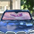 thumbnail image 3 of Iauyy Foldable Windshield Sun Shade for Cars, Interior Sun Protection for car UV Protection for Sedan/SUV/Truck, (S/M/L) The Butterfly with Patterns, 3 of 8