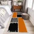 thumbnail image 4 of Runner Rug 2'x6', Orange Black Washable Non-Slip Hallway Runner Rugs, Farmhouse Striped Modern Abstract Art Bedside Rugs Floor Mats Carpet Runners for Kitchen Bathroom Laundry Room, 4 of 8