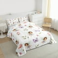 thumbnail image 2 of Manfei Magic Elf Full Size Comforter Sets,Dreamy Fairy Tale World Bedding Comforter Set,Purple Beauty Butterfly Bedding Sets For Girls,Breathable Home Decor Reversible,3pcs, 2 of 7