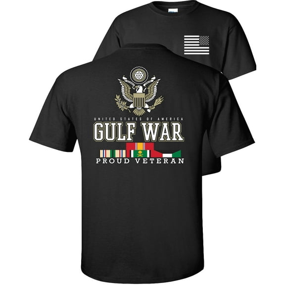 Fair Game Proud Veteran Gulf War Eagle T-Shirt-Black-S
