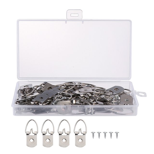 50 Pcs Anneaux en D Robustes pour Photos avec Vis pour Décoration